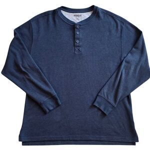 RedHead XL Blue Thermal Waffle Knit Henley Shirt